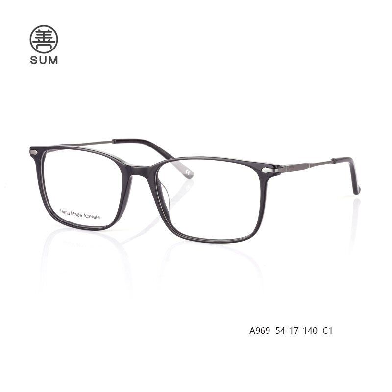 Big size acetate eyeglasses for men A969 C1