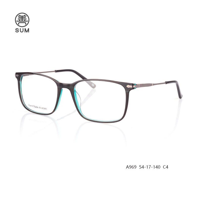 Big size acetate eyeglasses for men A969 C4